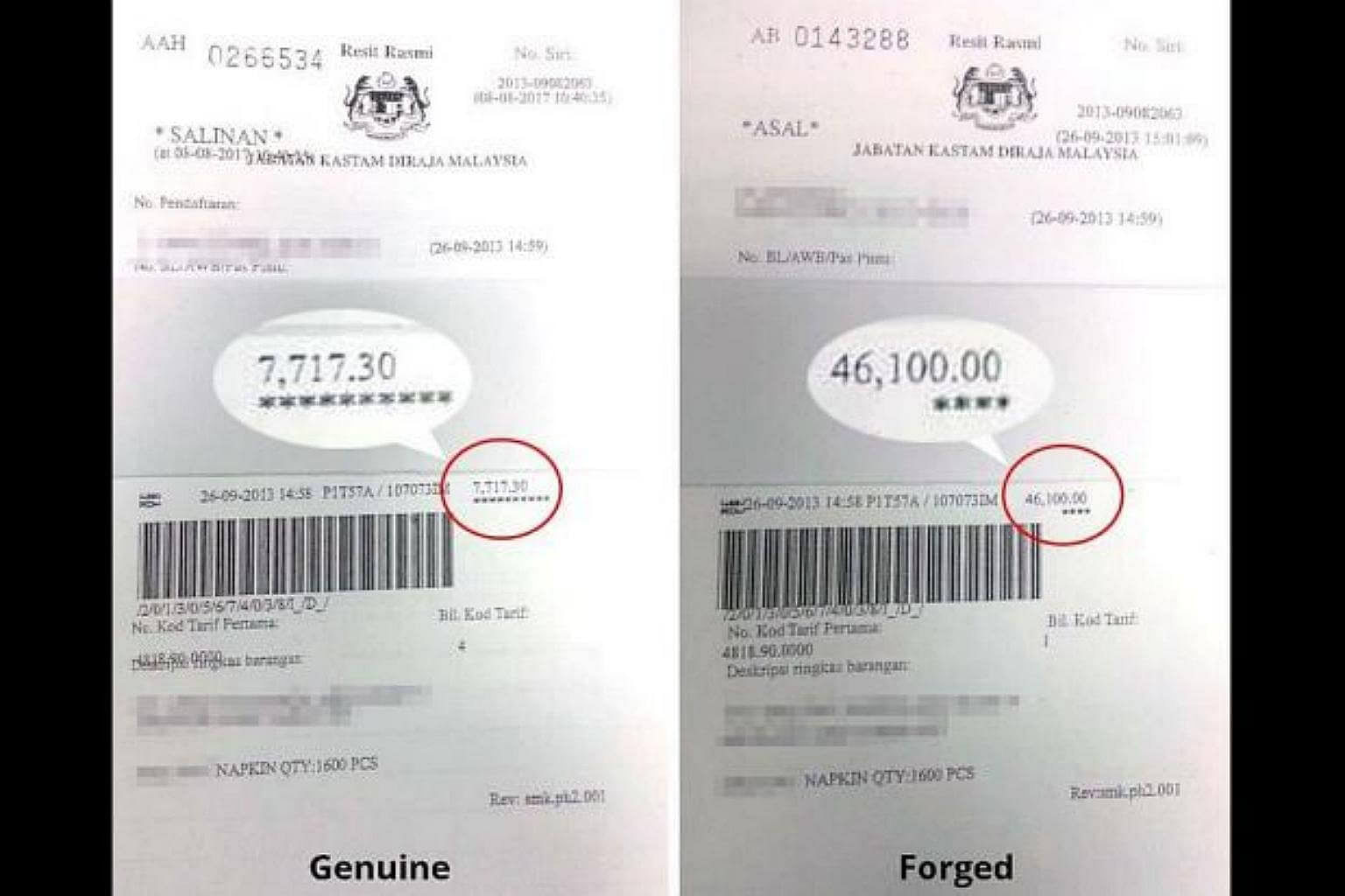 Fake Customs Receipts Costing Malaysian Customs Hundreds Of Millions In Revenue Se Asia News Top Stories The Straits Times