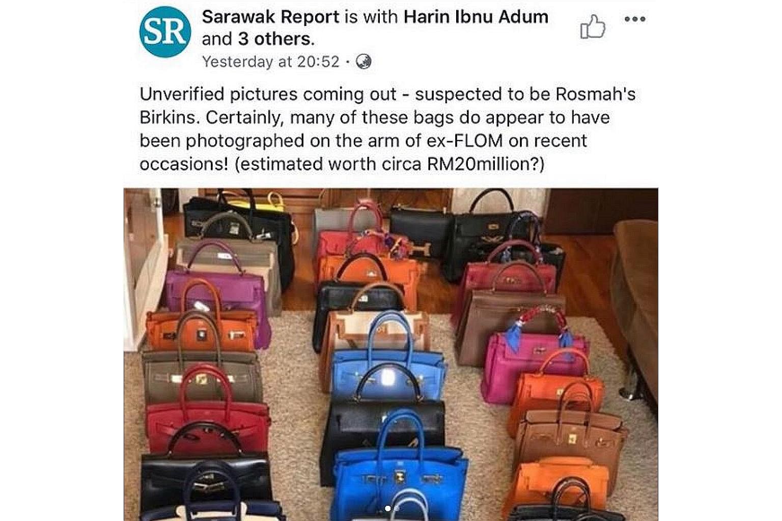 Could this be the record S$300,000 pink crocodile Hermes Birkin bag that  was auctioned in 2015? - TODAY