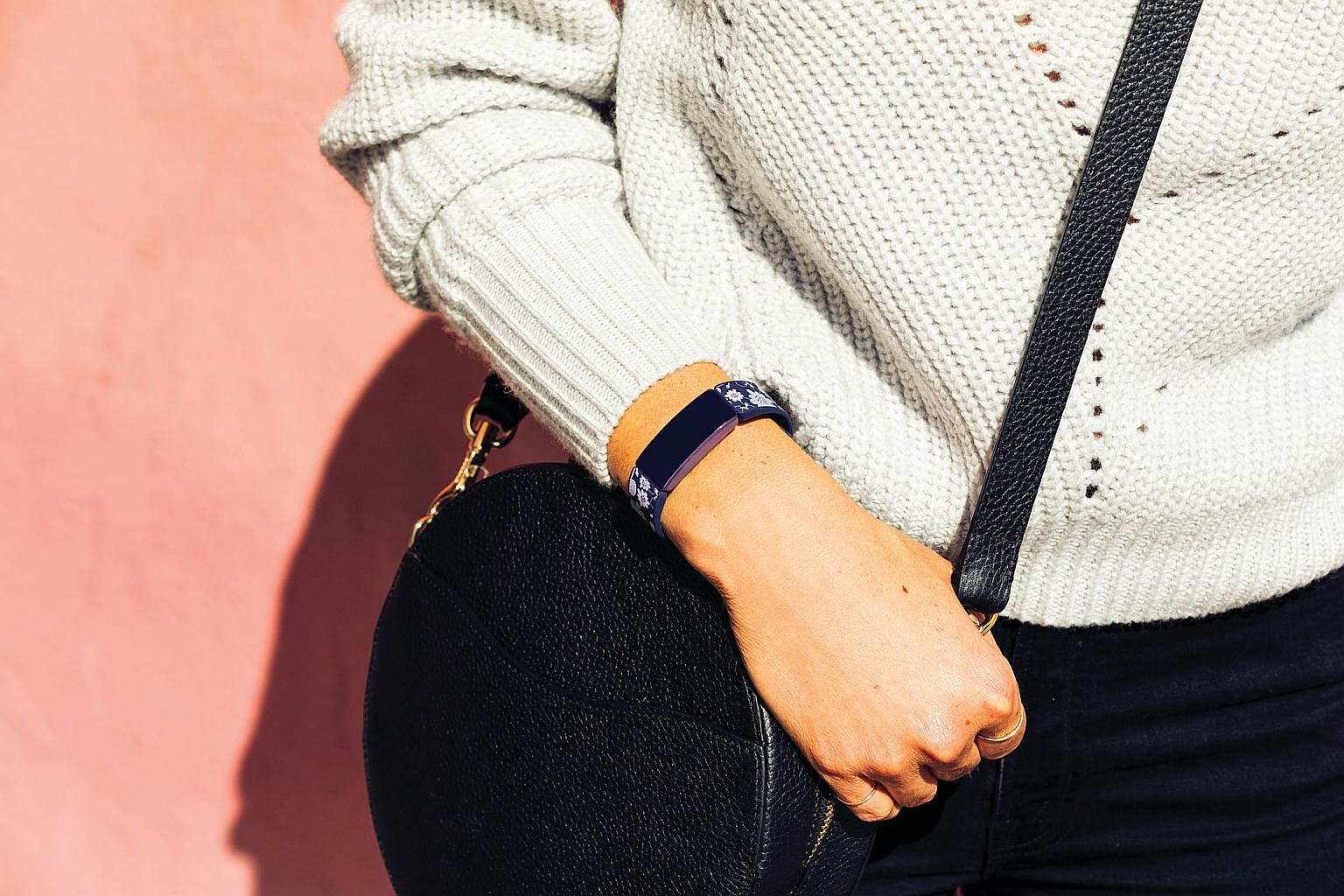 Fitbit Inspire HR light on the wrist 