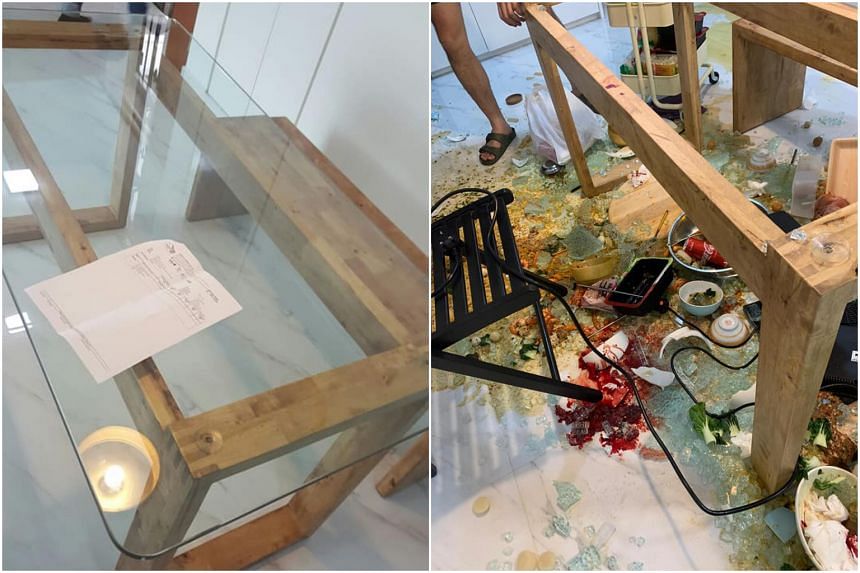 Hotpot Beware Having Meal On Tempered Glass Table Could Cause It To Shatter If No Precautions Taken Singapore News Top Stories The Straits Times - What Causes Glass Tables To Explode