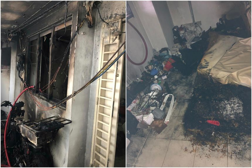 The Singapore Civil Defence Force was alerted at about 10.25am to the fire at Block 557 Bedok North Street.
