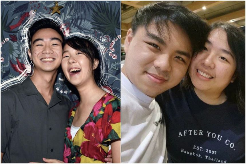 Ms Phoebe Rae Tan with her partner Lucas Cheng (left) and engaged couple Melissa Then and Joshua Ng.