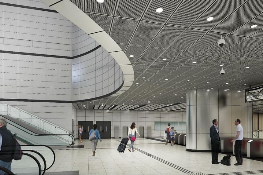 An artist's impression of the Cross Island Line's Aviation Park station.