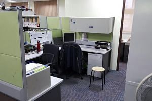 The open office in Ang Mo Kio Police Station where schoolboy Benjamin Lim was interviewed by a police officer. 